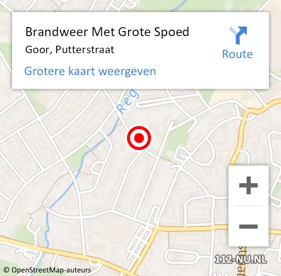 Locatie op kaart van de 112 melding: Brandweer Met Grote Spoed Naar Goor, Putterstraat op 3 januari 2024 19:43