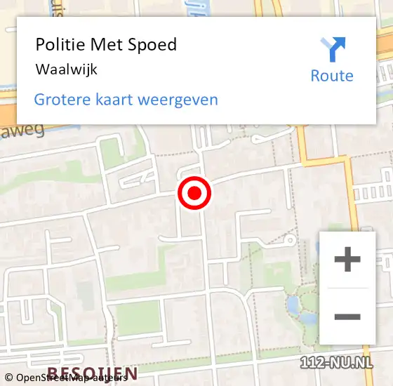 Locatie op kaart van de 112 melding: Politie Met Spoed Naar Waalwijk op 3 januari 2024 20:02