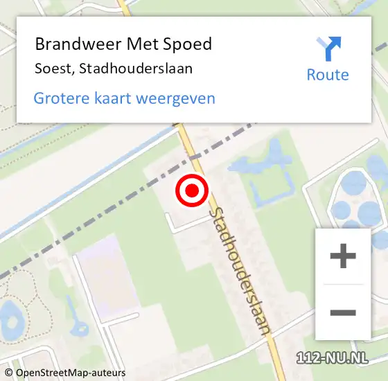 Locatie op kaart van de 112 melding: Brandweer Met Spoed Naar Soest, Stadhouderslaan op 3 januari 2024 20:37