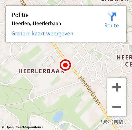 Locatie op kaart van de 112 melding: Politie Heerlen, Heerlerbaan op 3 januari 2024 21:40