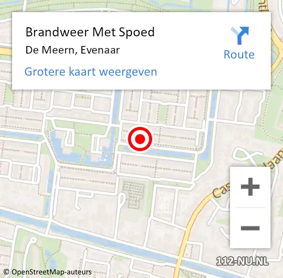 Locatie op kaart van de 112 melding: Brandweer Met Spoed Naar De Meern, Evenaar op 3 januari 2024 22:16