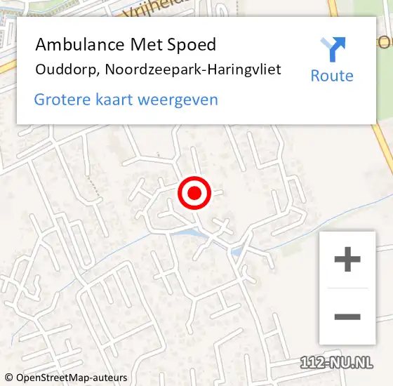 Locatie op kaart van de 112 melding: Ambulance Met Spoed Naar Ouddorp, Noordzeepark-Haringvliet op 3 januari 2024 22:23