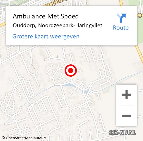 Locatie op kaart van de 112 melding: Ambulance Met Spoed Naar Ouddorp, Noordzeepark-Haringvliet op 3 januari 2024 22:39