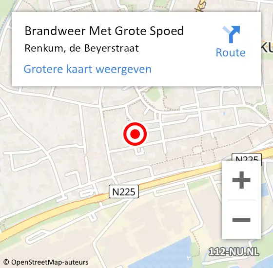 Locatie op kaart van de 112 melding: Brandweer Met Grote Spoed Naar Renkum, de Beyerstraat op 3 januari 2024 23:24