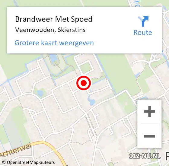 Locatie op kaart van de 112 melding: Brandweer Met Spoed Naar Veenwouden, Skierstins op 3 januari 2024 23:29