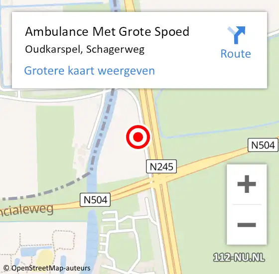Locatie op kaart van de 112 melding: Ambulance Met Grote Spoed Naar Oudkarspel, Schagerweg op 3 januari 2024 23:32