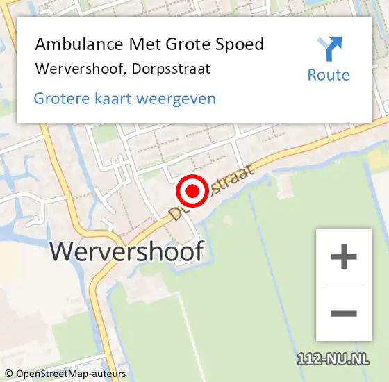 Locatie op kaart van de 112 melding: Ambulance Met Grote Spoed Naar Wervershoof, Dorpsstraat op 3 januari 2024 23:58