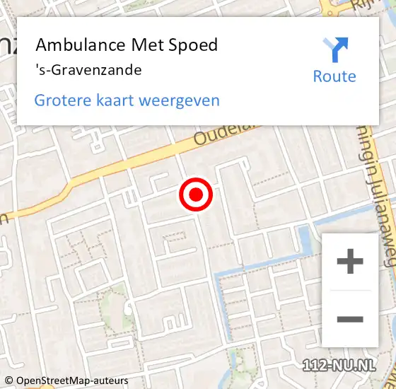 Locatie op kaart van de 112 melding: Ambulance Met Spoed Naar 's-Gravenzande op 4 januari 2024 03:08