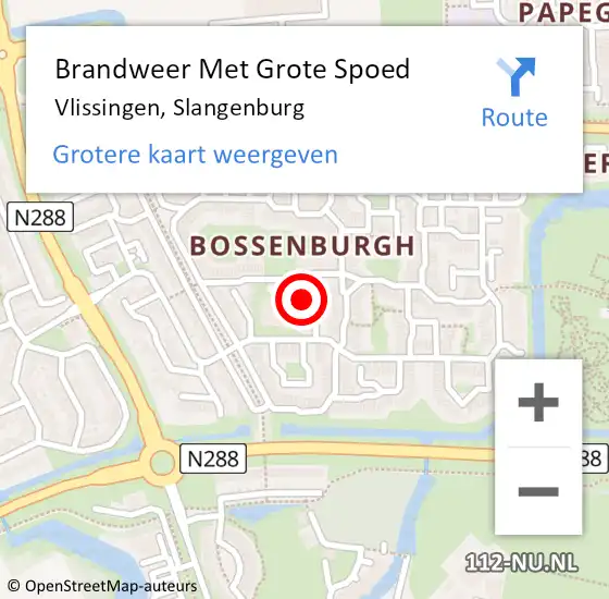 Locatie op kaart van de 112 melding: Brandweer Met Grote Spoed Naar Vlissingen, Slangenburg op 4 januari 2024 03:54