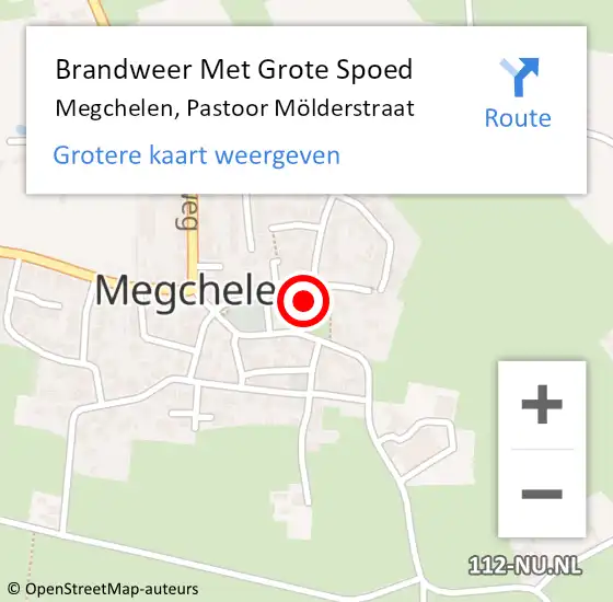 Locatie op kaart van de 112 melding: Brandweer Met Grote Spoed Naar Megchelen, Pastoor Mölderstraat op 4 januari 2024 05:36