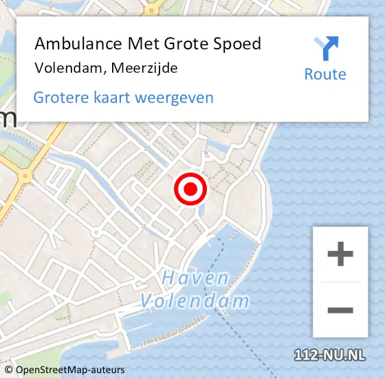 Locatie op kaart van de 112 melding: Ambulance Met Grote Spoed Naar Volendam, Meerzijde op 4 januari 2024 08:09