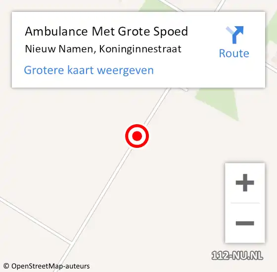 Locatie op kaart van de 112 melding: Ambulance Met Grote Spoed Naar Nieuw Namen, Koninginnestraat op 20 september 2014 22:08