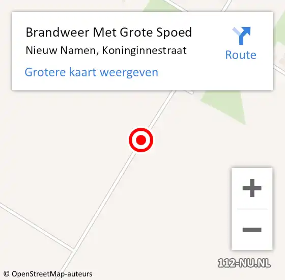 Locatie op kaart van de 112 melding: Brandweer Met Grote Spoed Naar Nieuw Namen, Koninginnestraat op 20 september 2014 22:09