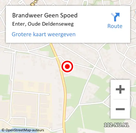 Locatie op kaart van de 112 melding: Brandweer Geen Spoed Naar Enter, Oude Deldenseweg op 4 januari 2024 09:38