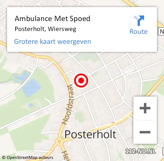 Locatie op kaart van de 112 melding: Ambulance Met Spoed Naar Posterholt, Wiersweg op 4 januari 2024 09:45