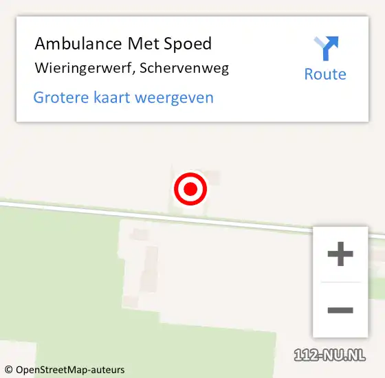 Locatie op kaart van de 112 melding: Ambulance Met Spoed Naar Wieringerwerf, Schervenweg op 4 januari 2024 10:03