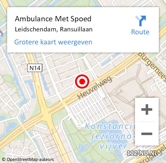 Locatie op kaart van de 112 melding: Ambulance Met Spoed Naar Leidschendam, Ransuillaan op 4 januari 2024 10:16