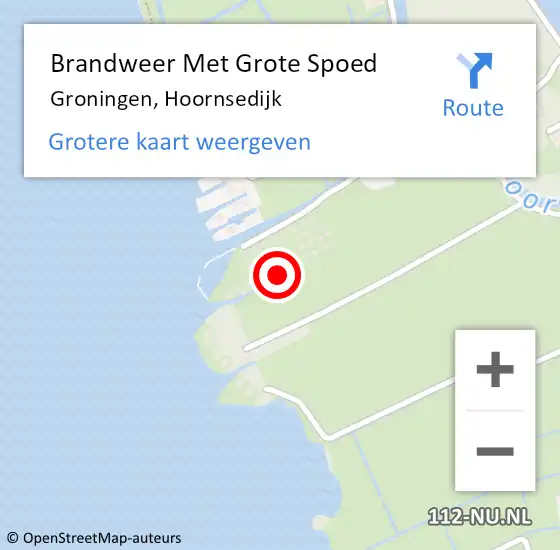 Locatie op kaart van de 112 melding: Brandweer Met Grote Spoed Naar Groningen, Hoornsedijk op 4 januari 2024 10:38
