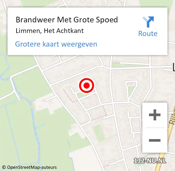 Locatie op kaart van de 112 melding: Brandweer Met Grote Spoed Naar Limmen, Het Achtkant op 20 september 2014 22:21