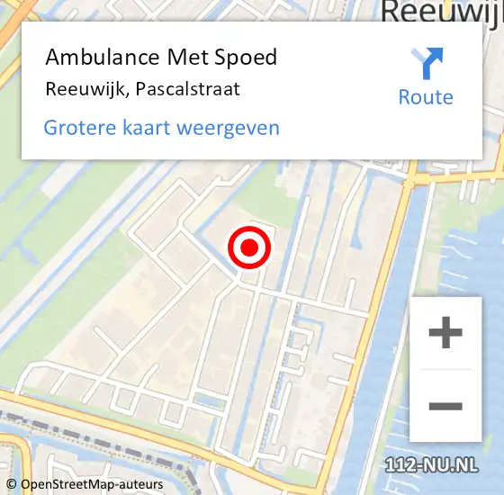 Locatie op kaart van de 112 melding: Ambulance Met Spoed Naar Reeuwijk, Pascalstraat op 4 januari 2024 11:33