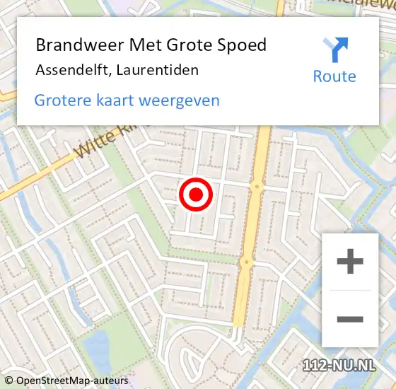 Locatie op kaart van de 112 melding: Brandweer Met Grote Spoed Naar Assendelft, Laurentiden op 4 januari 2024 11:54