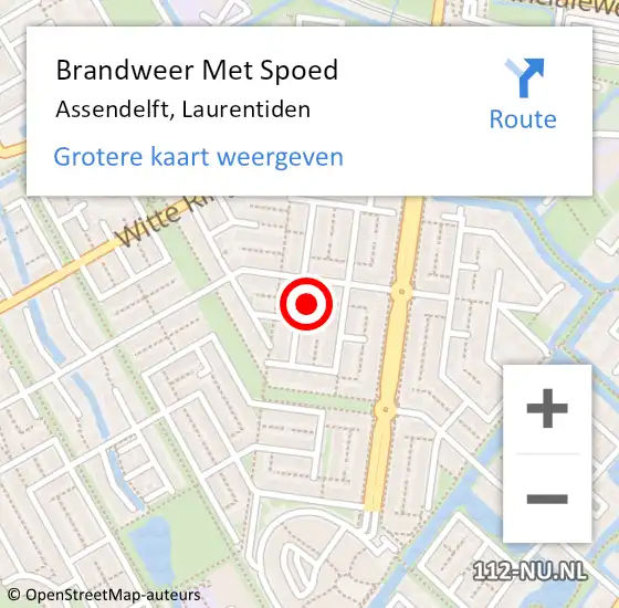 Locatie op kaart van de 112 melding: Brandweer Met Spoed Naar Assendelft, Laurentiden op 4 januari 2024 12:15