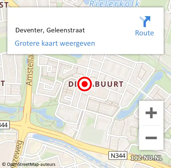 Locatie op kaart van de 112 melding:  Deventer, Geleenstraat op 4 januari 2024 12:45