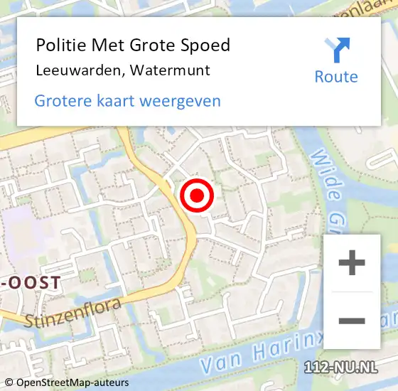 Locatie op kaart van de 112 melding: Politie Met Grote Spoed Naar Leeuwarden, Watermunt op 4 januari 2024 12:53