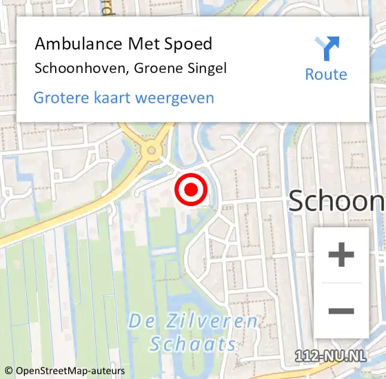 Locatie op kaart van de 112 melding: Ambulance Met Spoed Naar Schoonhoven, Groene Singel op 4 januari 2024 12:55