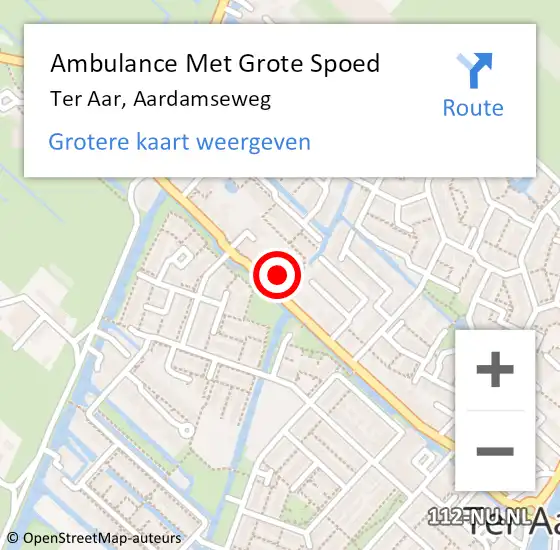 Locatie op kaart van de 112 melding: Ambulance Met Grote Spoed Naar Ter Aar, Aardamseweg op 4 januari 2024 13:37
