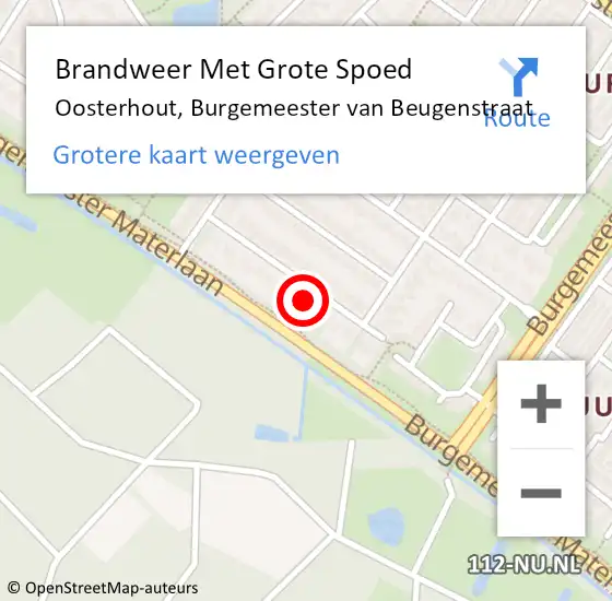 Locatie op kaart van de 112 melding: Brandweer Met Grote Spoed Naar Oosterhout, Burgemeester van Beugenstraat op 4 januari 2024 13:45