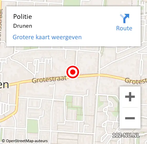 Locatie op kaart van de 112 melding: Politie Drunen op 4 januari 2024 14:02