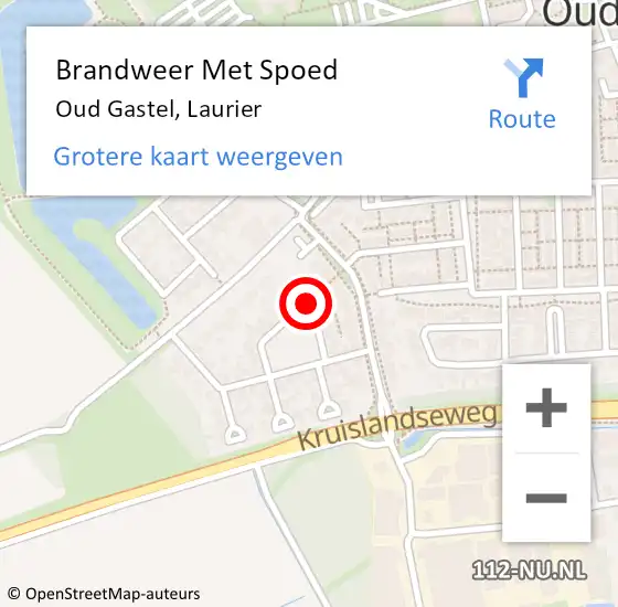 Locatie op kaart van de 112 melding: Brandweer Met Spoed Naar Oud Gastel, Laurier op 4 januari 2024 14:11