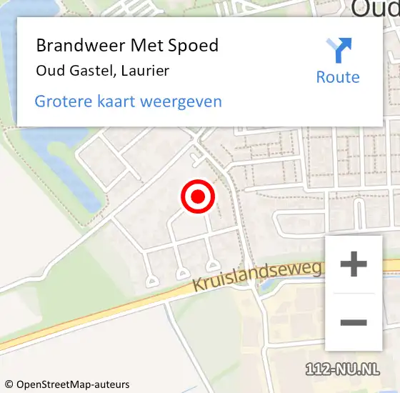 Locatie op kaart van de 112 melding: Brandweer Met Spoed Naar Oud Gastel, Laurier op 4 januari 2024 14:19