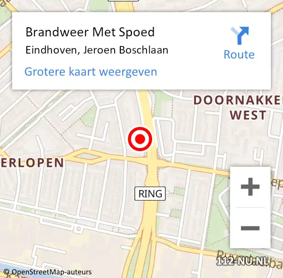 Locatie op kaart van de 112 melding: Brandweer Met Spoed Naar Eindhoven, Jeroen Boschlaan op 4 januari 2024 14:20