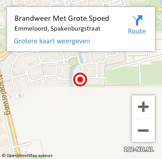 Locatie op kaart van de 112 melding: Brandweer Met Grote Spoed Naar Emmeloord, Spakenburgstraat op 4 januari 2024 14:58