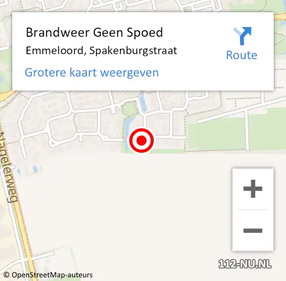 Locatie op kaart van de 112 melding: Brandweer Geen Spoed Naar Emmeloord, Spakenburgstraat op 4 januari 2024 15:01