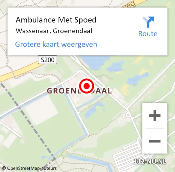 Locatie op kaart van de 112 melding: Ambulance Met Spoed Naar Wassenaar, Groenendaal op 4 januari 2024 15:11