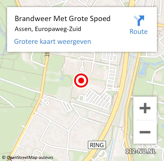 Locatie op kaart van de 112 melding: Brandweer Met Grote Spoed Naar Assen, Europaweg-Zuid op 4 januari 2024 15:12