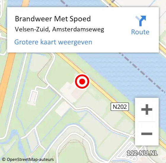 Locatie op kaart van de 112 melding: Brandweer Met Spoed Naar Velsen-Zuid, Amsterdamseweg op 4 januari 2024 15:22