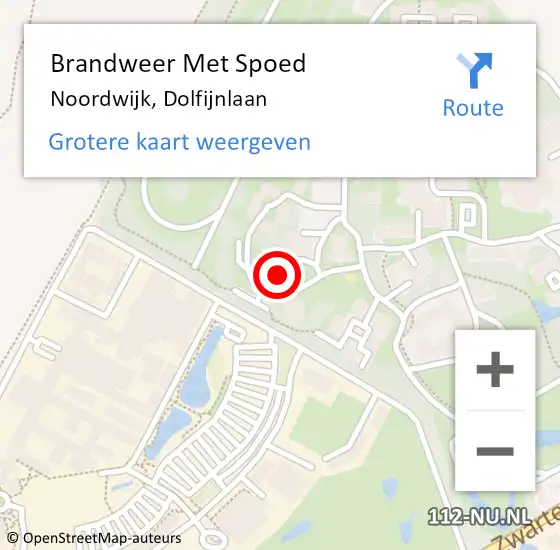 Locatie op kaart van de 112 melding: Brandweer Met Spoed Naar Noordwijk, Dolfijnlaan op 4 januari 2024 15:24