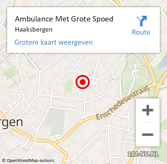 Locatie op kaart van de 112 melding: Ambulance Met Grote Spoed Naar Haaksbergen op 4 januari 2024 15:51