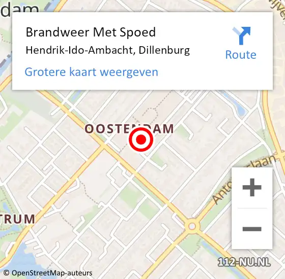 Locatie op kaart van de 112 melding: Brandweer Met Spoed Naar Hendrik-Ido-Ambacht, Dillenburg op 4 januari 2024 16:06