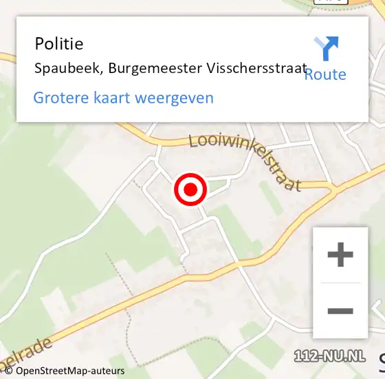 Locatie op kaart van de 112 melding: Politie Spaubeek, Burgemeester Visschersstraat op 4 januari 2024 16:23