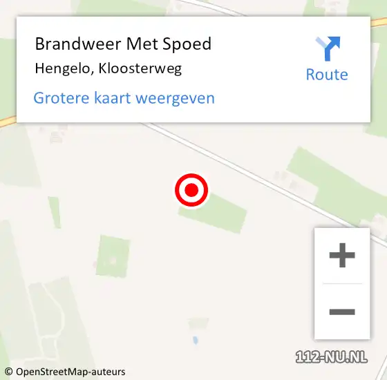 Locatie op kaart van de 112 melding: Brandweer Met Spoed Naar Hengelo, Kloosterweg op 4 januari 2024 16:23