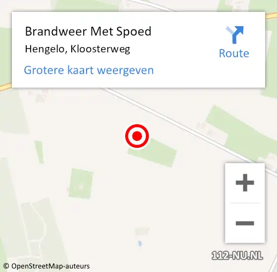 Locatie op kaart van de 112 melding: Brandweer Met Spoed Naar Hengelo, Kloosterweg op 4 januari 2024 16:57