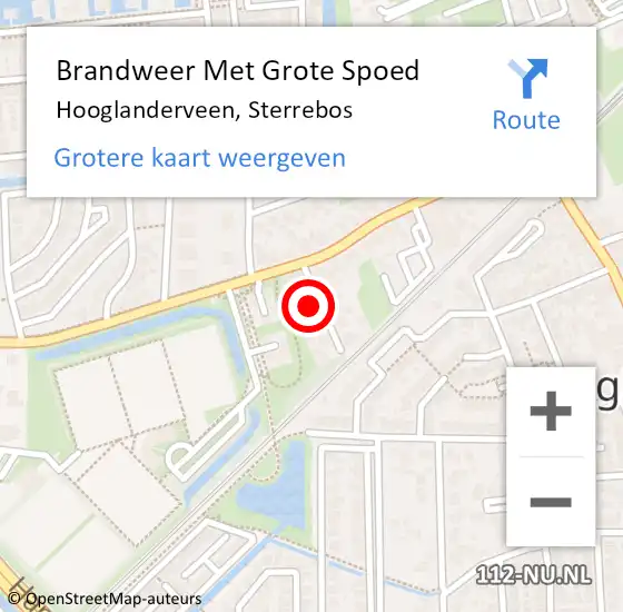 Locatie op kaart van de 112 melding: Brandweer Met Grote Spoed Naar Hooglanderveen, Sterrebos op 4 januari 2024 17:45