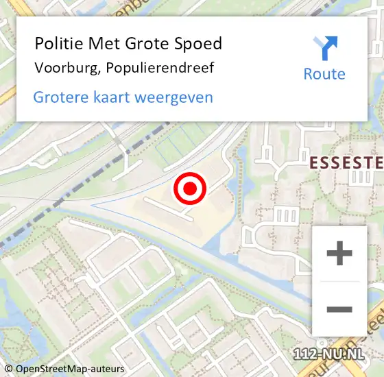 Locatie op kaart van de 112 melding: Politie Met Grote Spoed Naar Voorburg, Populierendreef op 4 januari 2024 19:26