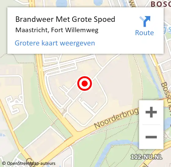 Locatie op kaart van de 112 melding: Brandweer Met Grote Spoed Naar Maastricht, Fort Willemweg op 4 januari 2024 19:44