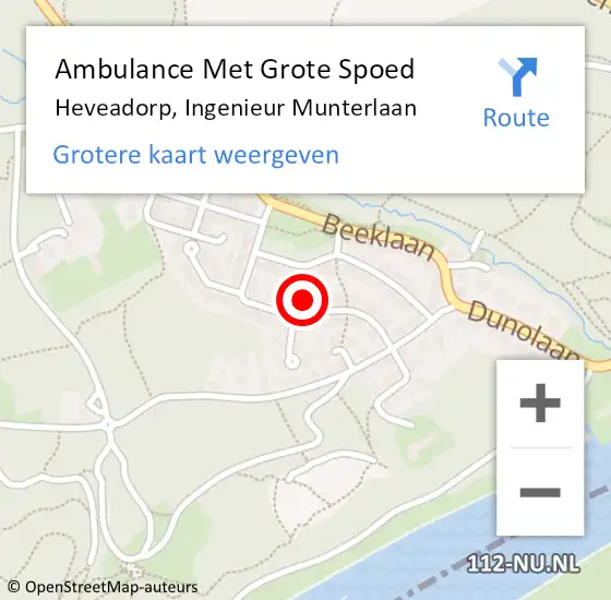 Locatie op kaart van de 112 melding: Ambulance Met Grote Spoed Naar Heveadorp, Ingenieur Munterlaan op 21 september 2014 00:02